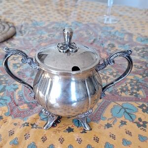 Vintage Silver Sugar Bowl with Lid